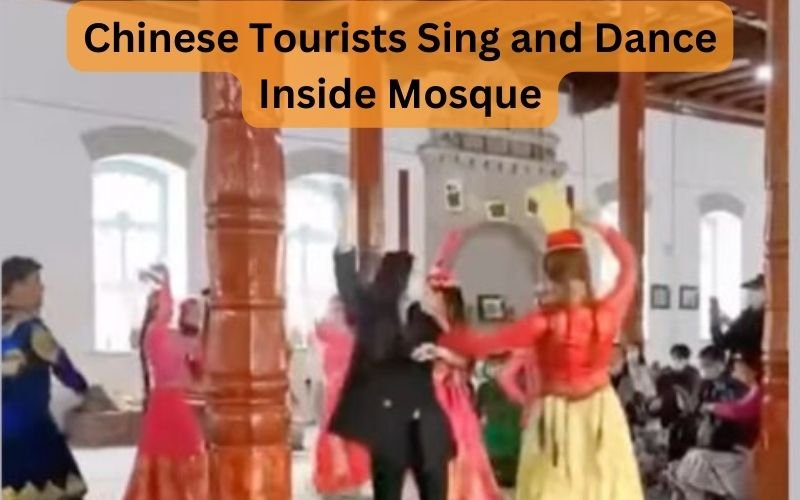 Chinese Tourists Sing and Dance Inside Mosque